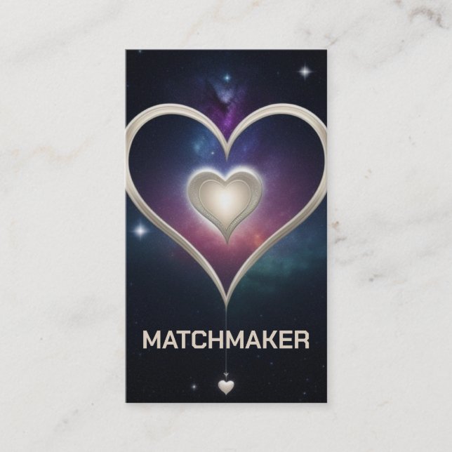 Tarjeta De Visita Corazón Celestial Matchmaker (Anverso)