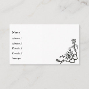 Tarjeta De Visita Corazón con flor y mariposa