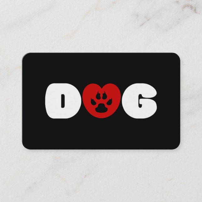 Tarjeta De Visita Corazón de amor de perro (Anverso)