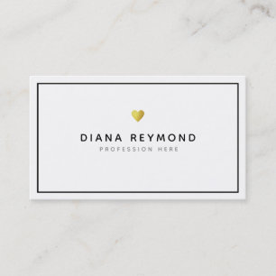 Tarjeta De Visita corazón de amor profesional moderno en blanco y ne