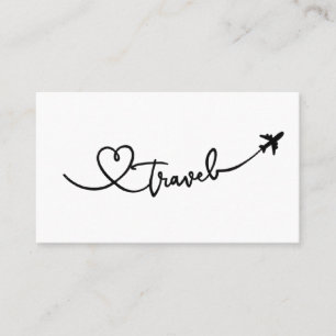 Tarjeta De Visita Corazón de Avión Viaje