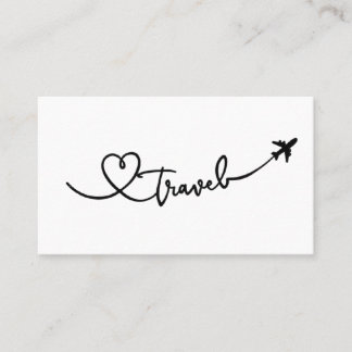 Tarjeta De Visita Corazón de Avión Viaje