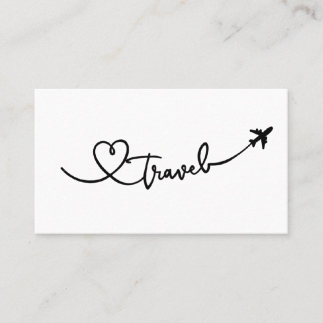 Tarjeta De Visita Corazón de Avión Viaje (Anverso)