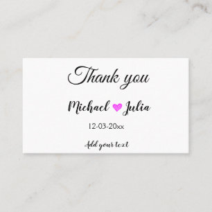 Tarjeta De Visita Corazón de destellos de pareja gracias minimalista