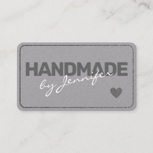 Tarjeta De Visita Corazón de estilo sencillo gris y Minimalista hech