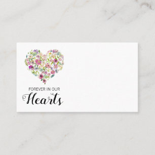 Tarjeta De Visita Corazón de flor funeral   Floristry Message