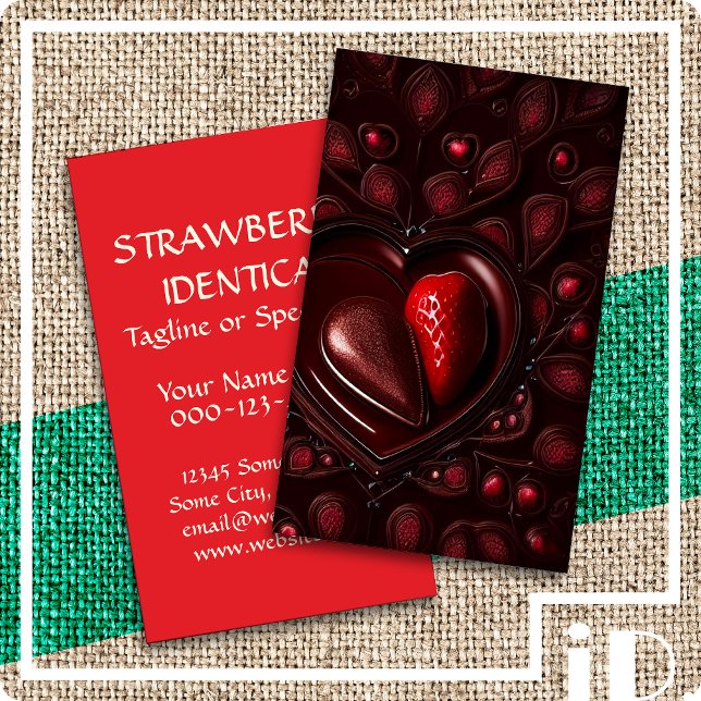 Tarjeta De Visita corazón de fresa de chocolate (Subido por el creador)
