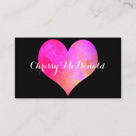 Tarjeta De Visita Corazón de la acuarela con la información