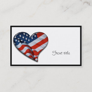 Tarjeta De Visita Corazón de la Bandera Americana
