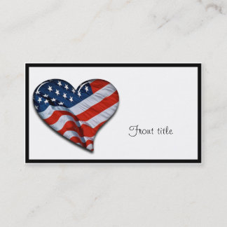 Tarjeta De Visita Corazón de la Bandera Americana