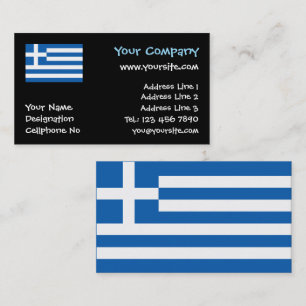 Tarjeta De Visita Corazón de la bandera griega