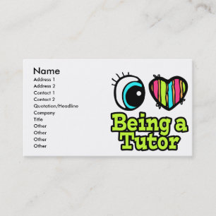 Tarjeta De Visita Corazón de Ojo Brillante Me Encanta Ser un Tutor