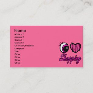 Tarjeta De Visita Corazón de Ojo Emo Me Encanta Ir de Compras