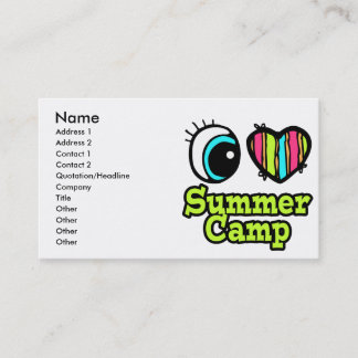 Tarjeta De Visita Corazón de ojos brillante me encanta el campamento