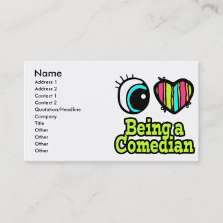 Tarjeta De Visita Corazón de ojos brillante me encanta ser un comedi