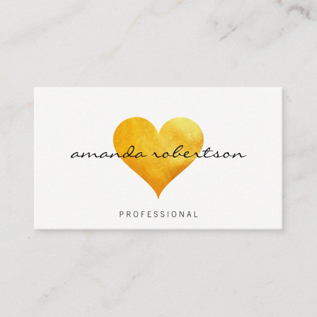 Tarjeta De Visita Corazón de oro (Anverso)