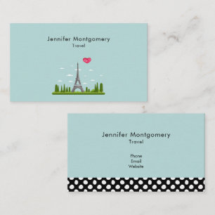 Tarjeta De Visita Corazón de París con la Torre Eiffel
