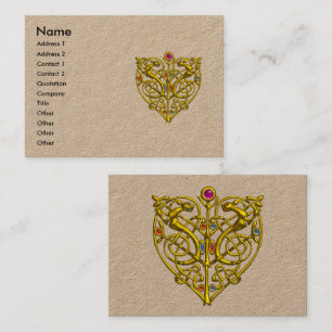 Tarjeta De Visita CORAZÓN DE SAN VALENTÍN HIPER AMARILLO DORADO Pape