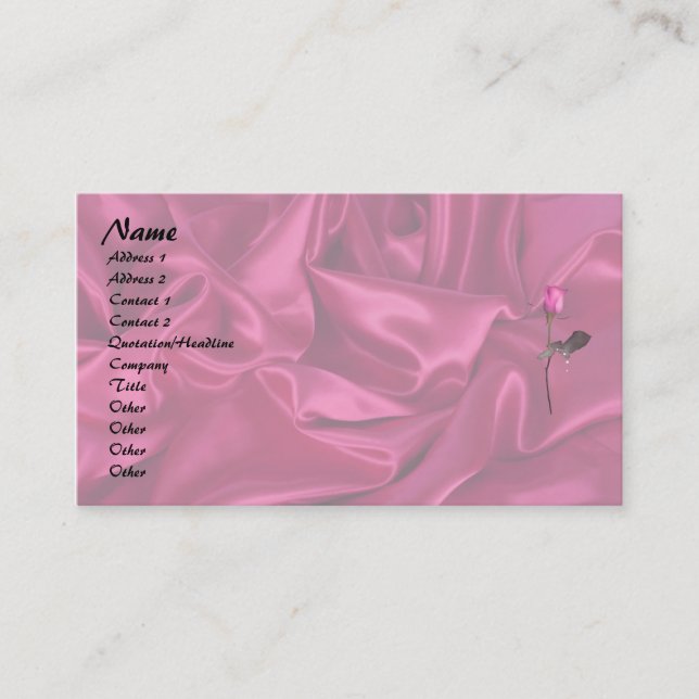 Tarjeta De Visita ¡Corazón de satén rosado! (Anverso)