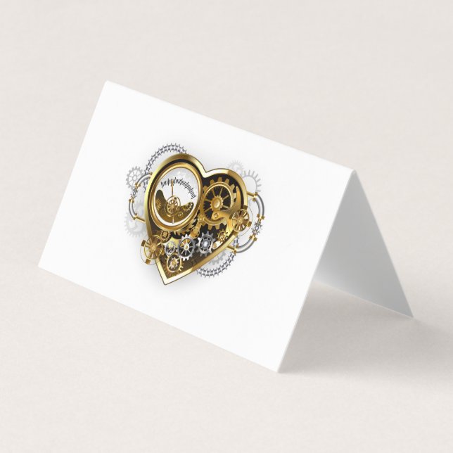 Tarjeta De Visita Corazón de vapor con un manómetro (Anverso)