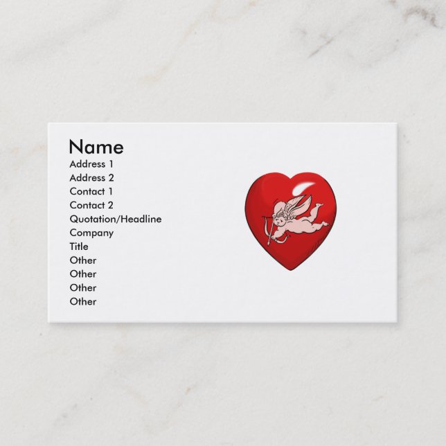 Tarjeta De Visita corazón del ángel (Anverso)