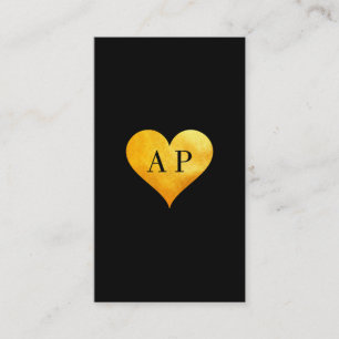 Tarjeta De Visita Corazón Dorado Mono adorable