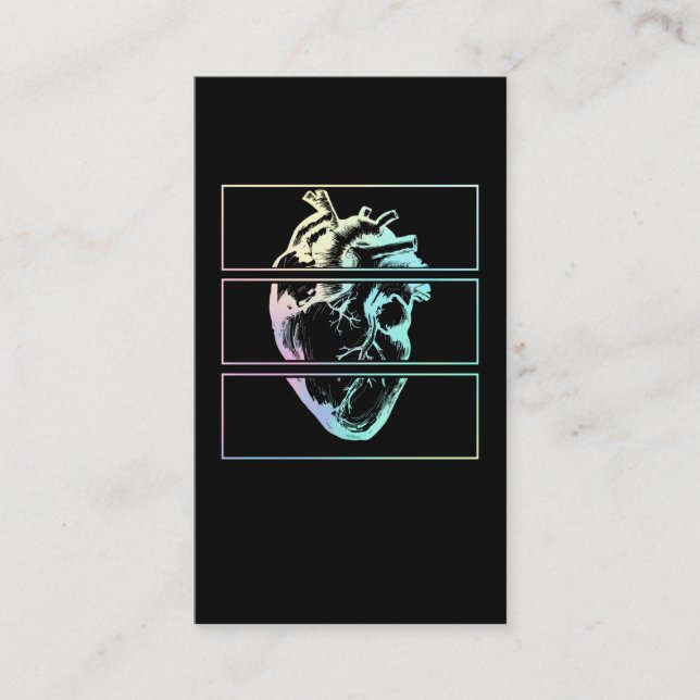 Tarjeta De Visita Corazón espeluznante Anatomía Humana Brujería Góti (Anverso)