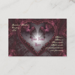 Tarjeta De Visita Corazón gótico morado 001