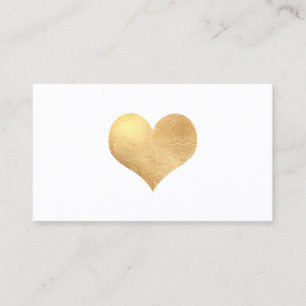 Tarjeta De Visita Corazón grande de PixDezines en falso oro/fondo de