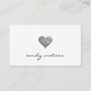 Tarjeta De Visita Corazón gris cortesía