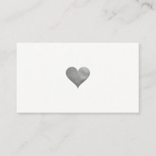 Tarjeta De Visita Corazón Gris Cutesy