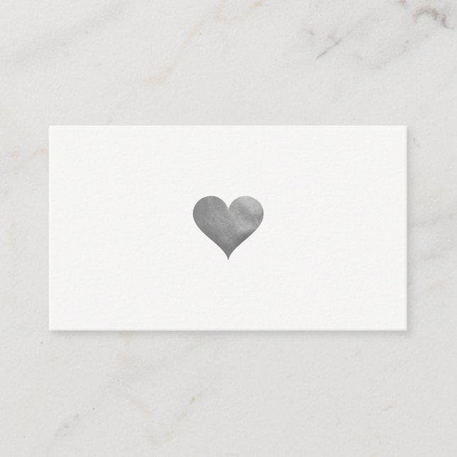Tarjeta De Visita Corazón Gris Cutesy (Anverso)