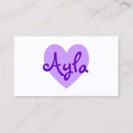 Tarjeta De Visita Corazón morado claro y claro personalizado en blan