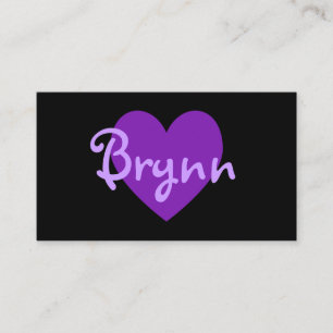 Tarjeta De Visita Corazón morado personalizado en negro