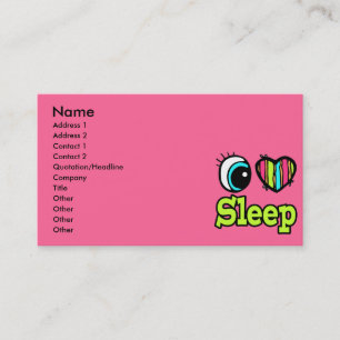Tarjeta De Visita Corazón Ojo Brillante Me Encanta Dormir