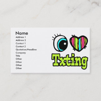Tarjeta De Visita Corazón Ojo Brillante Me Encanta El Texto