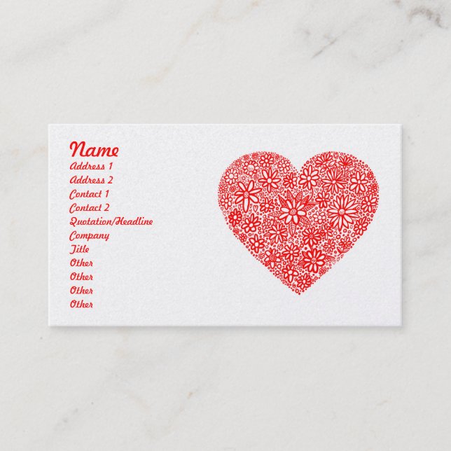 Tarjeta De Visita Corazón reunido - oro (Anverso)