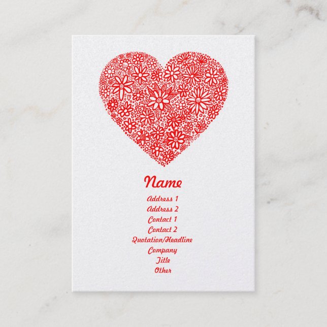 Tarjeta De Visita Corazón reunido - oro - vertical (Anverso)