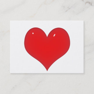 Tarjeta De Visita Corazón Rojo brillante