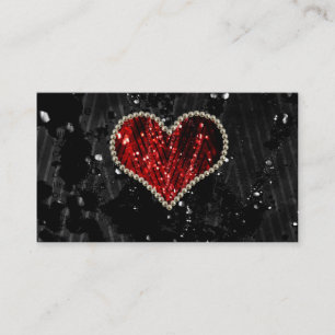 Tarjeta De Visita Corazón rojo de la perla