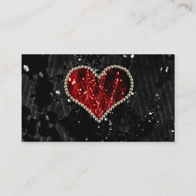 Tarjeta De Visita Corazón rojo de la perla (Anverso)