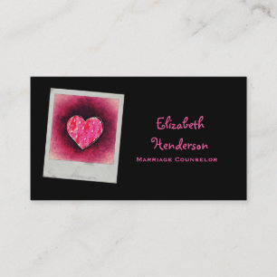Tarjeta De Visita Corazón rosa con mano corta