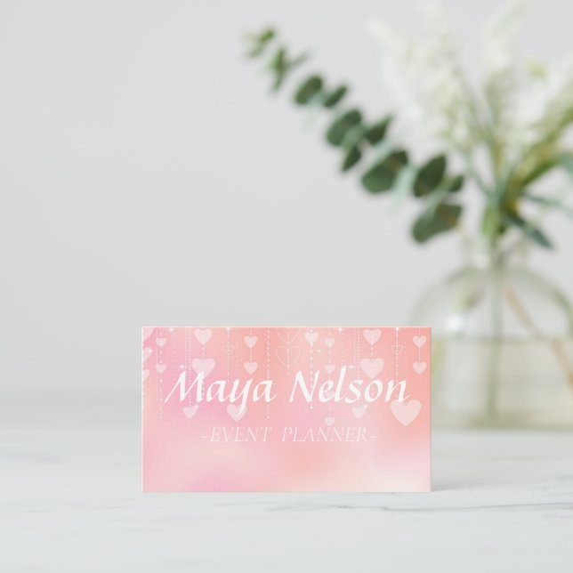 Tarjeta De Visita Corazón rosa de lujo perfecto (Anverso de pie)