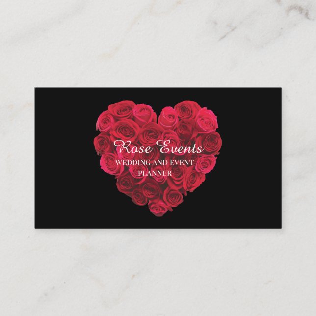 Tarjeta De Visita Corazón rosa rojo (Anverso)