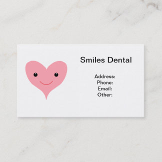 Tarjeta De Visita Corazón rosado feliz