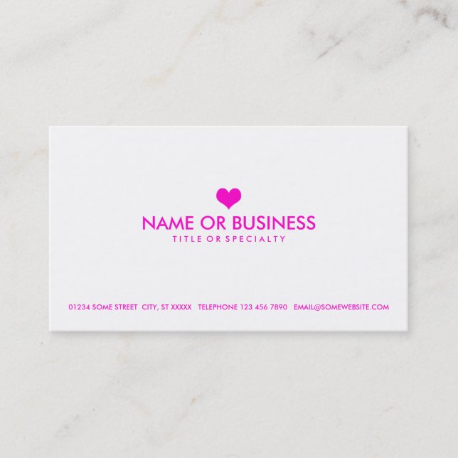 Tarjeta De Visita corazón simple (Anverso)