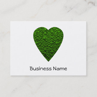 Tarjeta De Visita Corazón verde. Diseño modelado del corazón