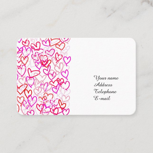Tarjeta De Visita Corazones (Anverso)