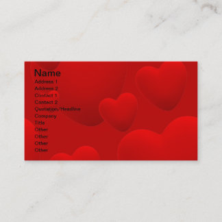TARJETA DE VISITA CORAZONES 3D ROJOS AMAN EL SUEÑO MOTIVACIONAL
