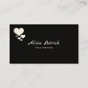 Tarjeta De Visita Corazones blancos